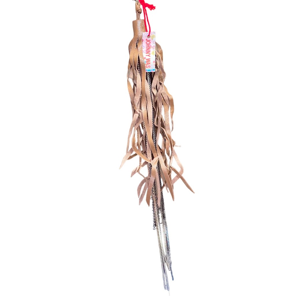 NWT JOHNNY WAS Leather Tassel Keychain